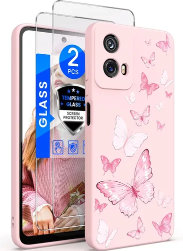 Vista 9 de Yucenx Funda para Motorola Moto G 5G 2024 de 6.6 pulgadas, funda de silicona líquida floral para niñas y mujeres, a prueba de golpes, antiarañazos