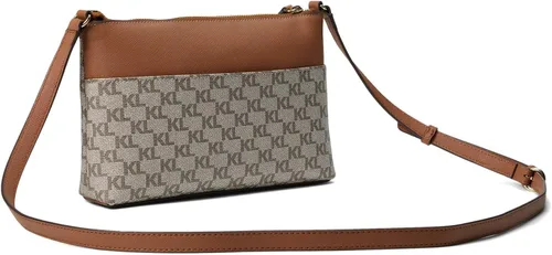 Vista 2 de Karl Lagerfeld Paris Adele TZ - Bandolera cruzada color almendragris topo, talla única, Almendragris pardo