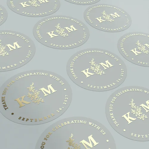 Vista 9 de Pegatinas de agradecimiento doradas de 2 pulgadas para sobres, sellos de Personalizado, Monograma, Transparente, Impermeable, Vinilo, Personalizado