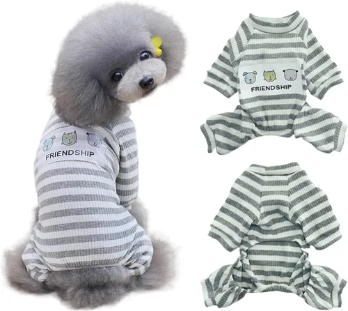 Vista 8 de Ropa de perro de EastCities para perros pequeños y cachorros (conjunto de pijama), s, gris
