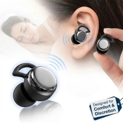 Vista 5 de Mini auriculares invisibles para dormir, Bluetooth inalámbrico para dormir cómodamente de lado, auriculares ultra pequeños para pequeños canales