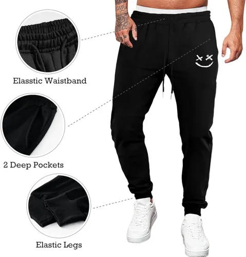 Vista 3 de Renaowin Pantalones deportivos para hombre, ligeros, ajustados, con cordón en la cintura, con bolsillos, para entrenamiento, correr, gimnasio, a