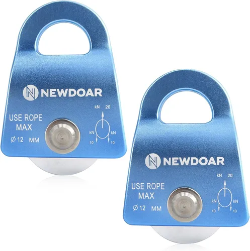 Vista 10 de NewDoar Micro Mobile Single Polea, 20kN (4500 lb) Max Rope 1/2 in para aparejos arboristas escalada rescate, certificado CE