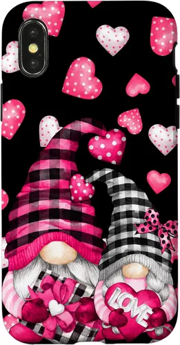 Vista 5 de Pink Buffalo Plaid Valentines Gnome Cute Love Heart Case for iPhone 17