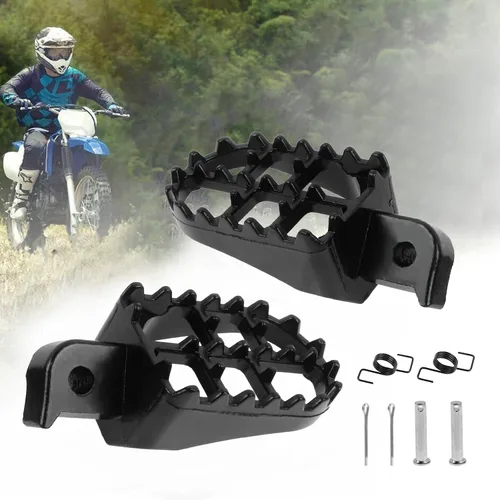 Vista 8 de FLYPIG Estriberas de aluminio Reposapiés Reposapiés para Dirt Bike 50 70 90 110 PW50 TW200 XR50R XR70 CRF50 CRF50F CRF70 CRF70F CRF80F CRF100F Negro