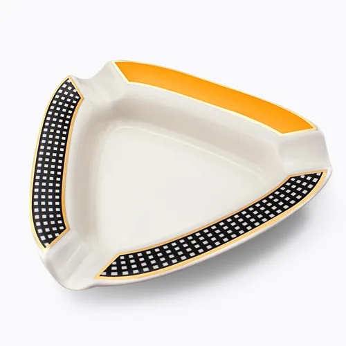 Vista 2 de Cenicero triangular para cigarros, grande para exteriores, para patio, exterior, interior, cenicero, regalos para hombres (blanco)