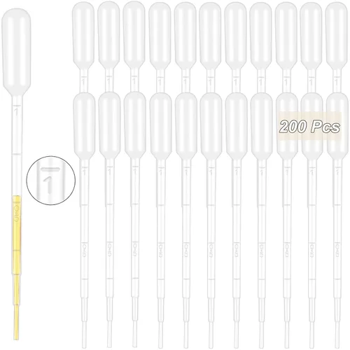 Vista 11 de moveland 25Pcs 1ML Pipetas cuentagotas desechables - Pipetas de plástico desechables para ciencia de laboratorio, aceites esenciales, arte DIY