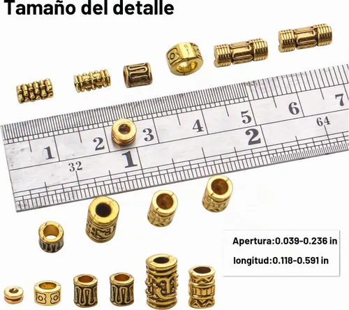 Vista 4 de BronaGrand 3.53 oz (alrededor de 220-300 unidades) cuentas espaciadoras de columna de oro antiguo, abalorios, collares, dijes, accesorios para Oro