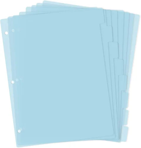 Vista 16 de Separadores de carpetas negros, separadores de plástico resistentes de 8 pestañas, separadores de carpetas con pestañas, juego de separadores