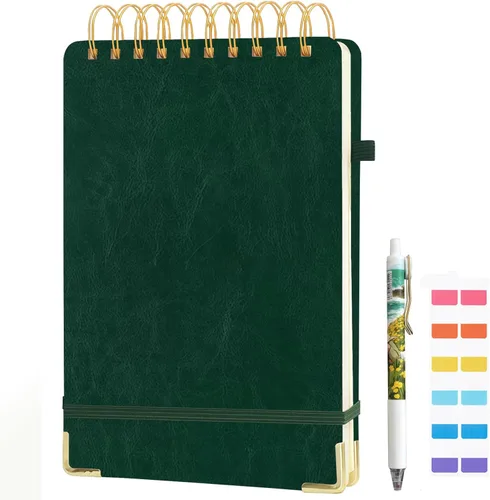 Vista 9 de Top - Cuaderno de espiral de 8.5 x 11 pulgadas, tamaño A4, de tapa dura, encuadernado en la parte superior, 240 páginas, papel rayado grueso de 3.53