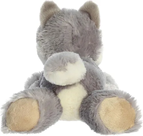 Vista 5 de Aurora® Peluche de lobo Eco Nation™ Eco Softies™ hecho de forma responsable, ideal para aventuras de juego, perfecto para cumpleaños o simplemente