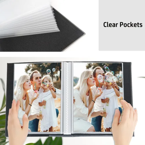 Vista 5 de Artmag - Paquete de 2 álbumes de fotos pequeños de 4 x 6 pulgadas, cada paquete con 26 páginas transparentes, para 52 fotos verticales de 4 x 6