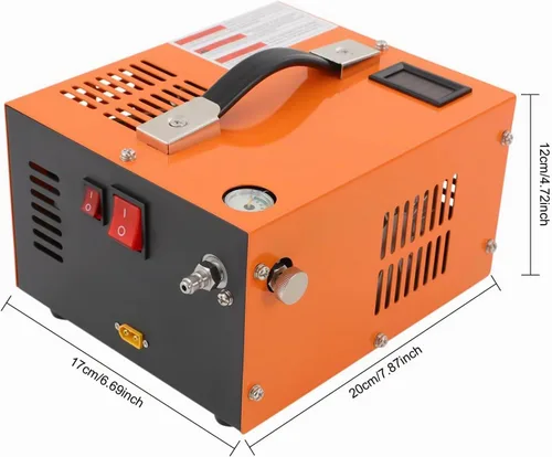 Vista 2 de Compresor de aire PCP, compresor de pistola de aire PCP portátil de 300 W con pantalla LED, bomba de compresor de tanque de paintball/buceo, máx.