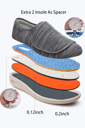 Vista 2 de YH SUCED Women Diabetic Shoes for Elderly Women Wide Shoes Walking Shoes Adjustable Closure Breathable Lightweight Non Slip Sneakers for Swollen