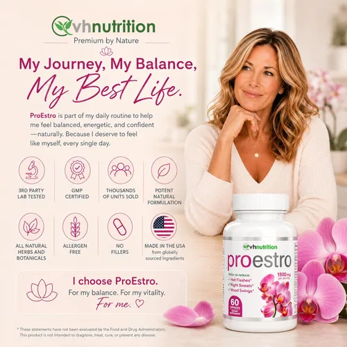 Vista 7 de ProEstro pastillas de estrógeno para mujer. Suplemento de hormonas femeninas para equilibrio