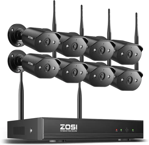 Vista 11 de ZOSI 8CH 3MP 2K Wireless Security Camera System Outdoor, 4 x WiFi IP Camera