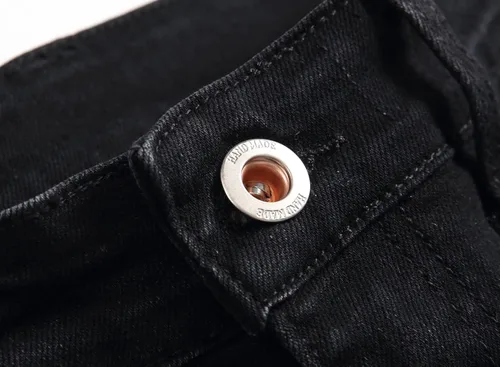Vista 8 de OIIIO Jeans elásticos rasgados de ajuste regular para hombre