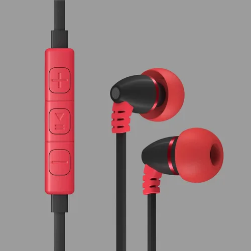 Vista 6 de LilGadgets BestBuds - audífonos que se introducen en el oído, con volumen limitado, con micrófono, para niños (con funda para guardar), Negro/Rojo