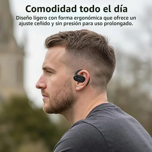 Vista 2 de 1Mii Auriculares E35 de oreja abierta, auriculares Bluetooth 6.0 verdaderamente inalámbricos, ganchos ajustables para todas las formas de oído