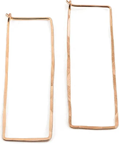 Vista 67 de Aretes de aro finos martillados, elegantes plata esterlina geométrica sólida, relleno de oro y relleno de oro rosa; para mujer por Lotus Stone