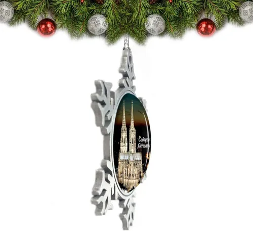 Vista 2 de Alemania Catedral de Colonia Adorno de Navidad Decoración de Árbol de Cristal Metal Recuerdo Regalo