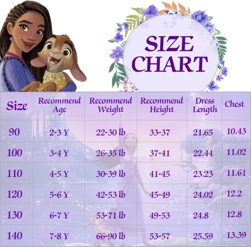 Vista 6 de KGDECYS Wish Star Asha Girls Short Ruffles Sleeve Toddler Costume Princess Dress up Cartoon Shirt Dress Kids Home Causal Wear