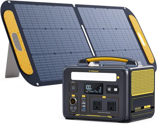 Vista 19 de VTOMAN Jump 600X Estación de Energía Portátil 600W, Generador Solar 299Wh Estación de Energía con Batería LiFePO4 con Arranque Rápido