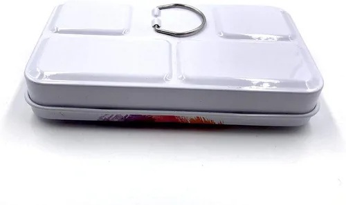 Vista 2 de Aliotech Travel Artist - Caja vacía de acuarela, caja de pintura con paleta, lata pequeña colorida con 12 medias bandejas (colorido)