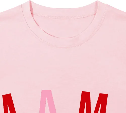 Vista 5 de Mama Mini camisas Mommy and Me Outfiits Love Heart Graphic de manga corta, camisetas casuales a juego para la familia