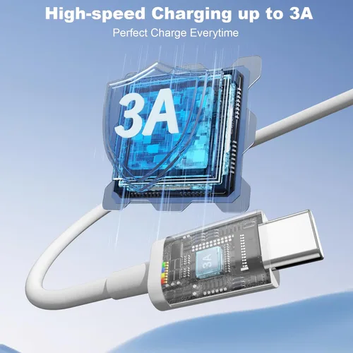 Vista 4 de Cable USB a USB C para iPhone 17/16/15 USB C, cable CarPlay para automóvil Blanco