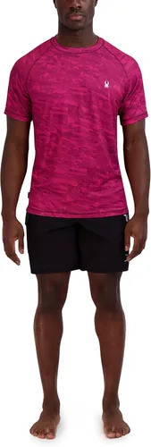 Vista 5 de Spyder Men's Standard Quick Dry UPF Rashguard Lightweight Short Sleeve Digital Camo Hybrid Swim Shirt
