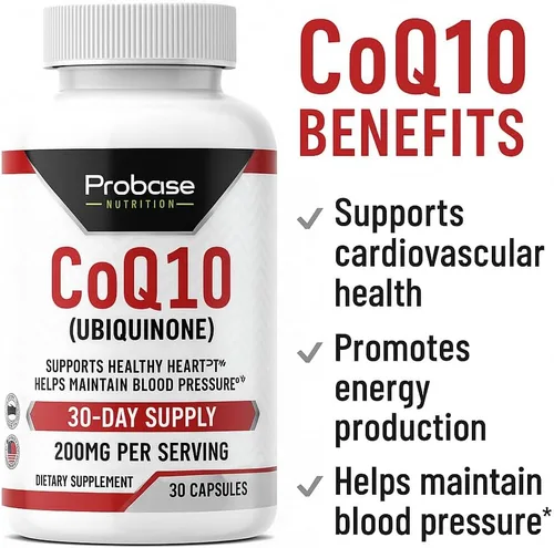 Vista 2 de Probase Nutrition CoQ10 (Ubiquinona) 30 cápsulas de suministro para 30 días