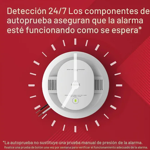 Vista 9 de Kidde Detector de humo y monóxido de carbono cableado, batería de reserva AA, alertas de voz, interconectables, indicadores de luz de advertencia