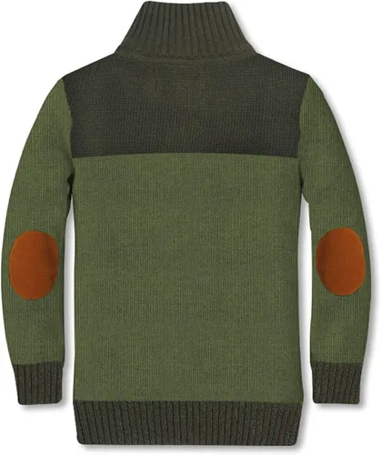 Vista 2 de Gioberti Suéter de punto 100% algodón con cuello abotonado para niños y niños Verde cazador