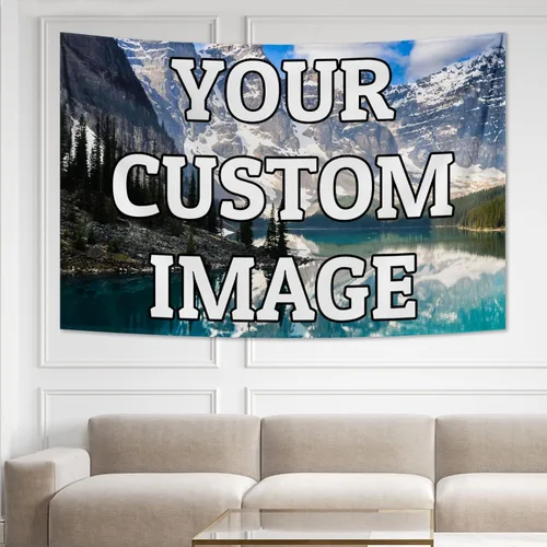 Vista 14 de kioskbanks Tapiz personalizado con foto para dormitorio, tapiz de pared personalizado con tu propia imagen, telón de fondo para decoración del hogar