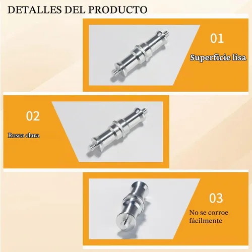 Vista 3 de 4 piezas estándar de 1/4 a 3/8 pulgadas convertidor macho de metal roscado adaptador de trípode espiga para soporte de flash, soporte de luz
