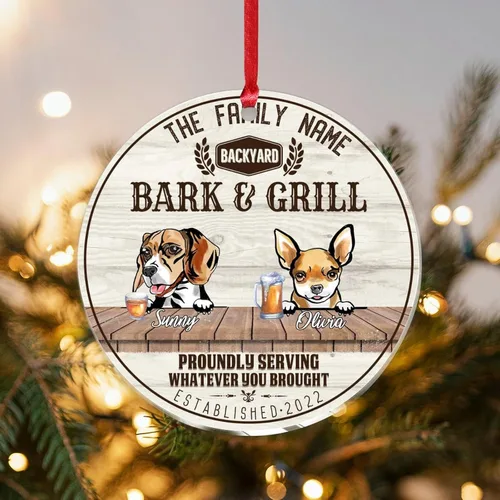 Vista 18 de SILYHEART Christmas Acrylic Ornaments Beagle Dog & Shikoku Dog Christmas Souvenirs Custom Family Dog Name Vintage Dog Home Christmas Memorial Gifts