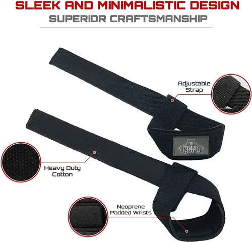 Vista 2 de Bear Grips Correas de levantamiento - Correas de gimnasio y levantamiento de pesas para hombres y mujeres, soporte de peso muerto, 2 pares