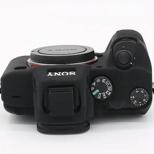 Vista 4 de Funda para Sony A7 iii, funda de goma de silicona profesional cubierta protectora para cámara A7 iii A7r iii a73 a7R 3 + paño de microfibra (negro)