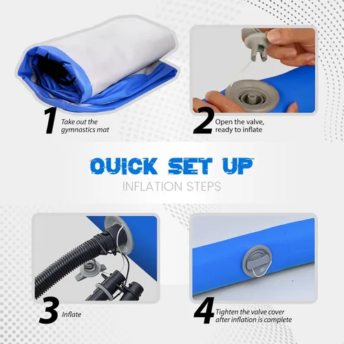 Vista 6 de Tuxedo Sailor Inflatable Gymnastics Tumbling Mat Tumble Track Thickness Floor Mat With Electric Air Pump for