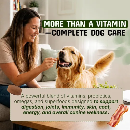 Vista 3 de Pets are Kids - Multivitamínico para perros 25 en 1 para intestino, movilidad, inmunidad, 60 masticables