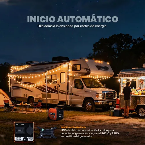 Vista 5 de GENMAX Generador inversor silencioso de 6250 W de tres combustibles (modelo 2026) cuenta con arranque y parada automática de 2 cables, control