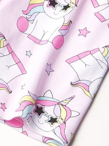 Vista 3 de The Children's Place Pijama de algodón de ajuste cómodo de unicornio para bebés y niñas pequeñas