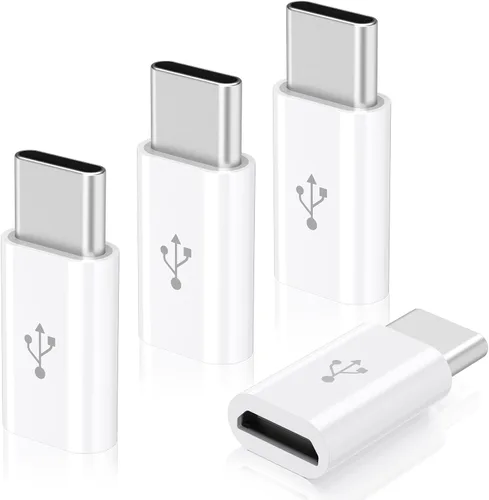Vista 7 de Paquete de 4 adaptadores micro USB a USB C, adaptador Micro-USB hembra a USB-C macho OTG compatible con Samsung Galaxy S10 S9 S8 Plus Note 9 8