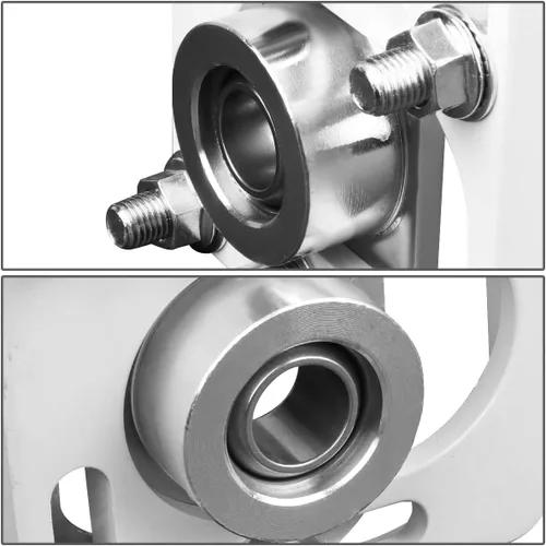 Vista 5 de DNA Motoring CBK-PLT-FM94-WH Placas delanteras ajustables +/- 2.5 Camber/Caster en espiral