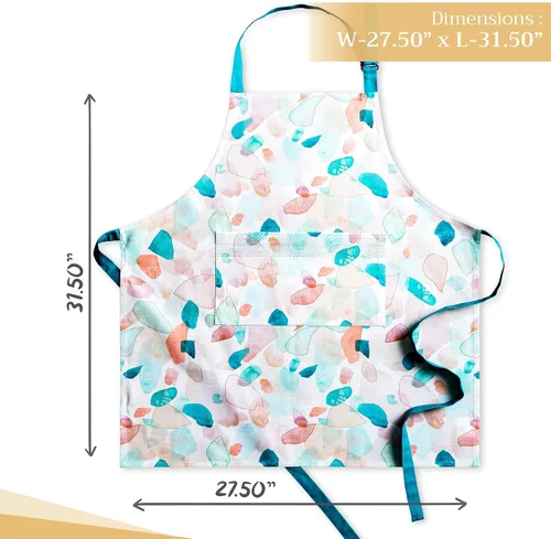 Vista 1058 de Maison d' Hermine Delantales para mujer con bolsillo, 100% algodón (27.50 x 31.50 pulgadas)