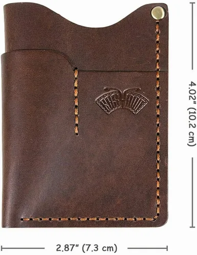 Vista 2 de Funda de cuero EDC para bolsillo de hombre, funda hecha a mano, funda para cuchillo, cartera