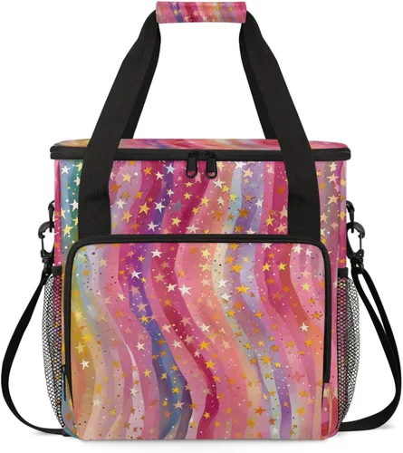 Vista 11 de Bolsa de viaje para cafetera de pintura abstracta para Keurig K-Mini/K-Mini Plus con aislamiento impermeable con bolsillos para cafetera portátil