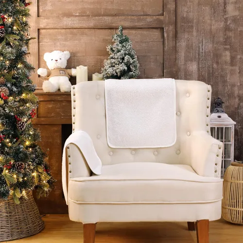 Vista 3 de Frienda 2 piezas de fundas para reposacabezas de sillón reclinable, protector de reposacabezas Sherpa para silla reclinable, sofá, no se desliza