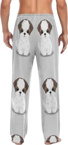 Vista 5 de Aslsiy Pantalones de pijama para hombre, pantalones de pijama suaves para hombre, pantalones separados para descansar